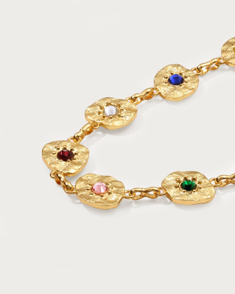 June Bracelet | 18K Gold Plated Chain with Elegant Glass Accents - 图片 3