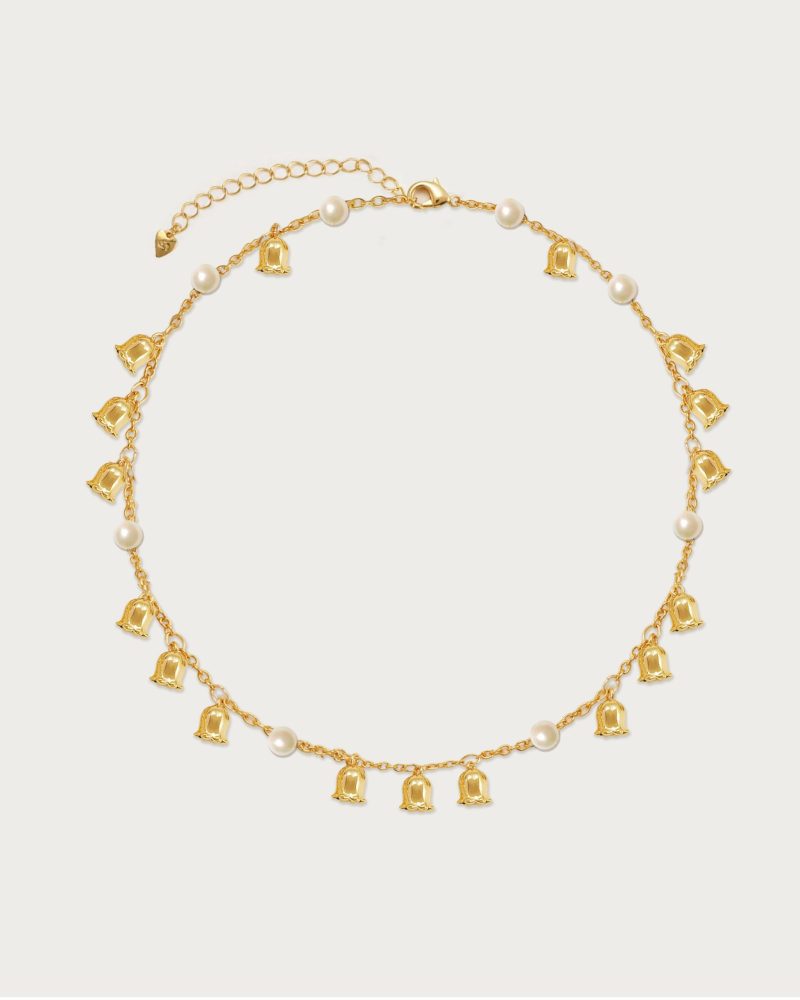 Lily of the Valley Pearl Choker | Elegant Floral Necklace