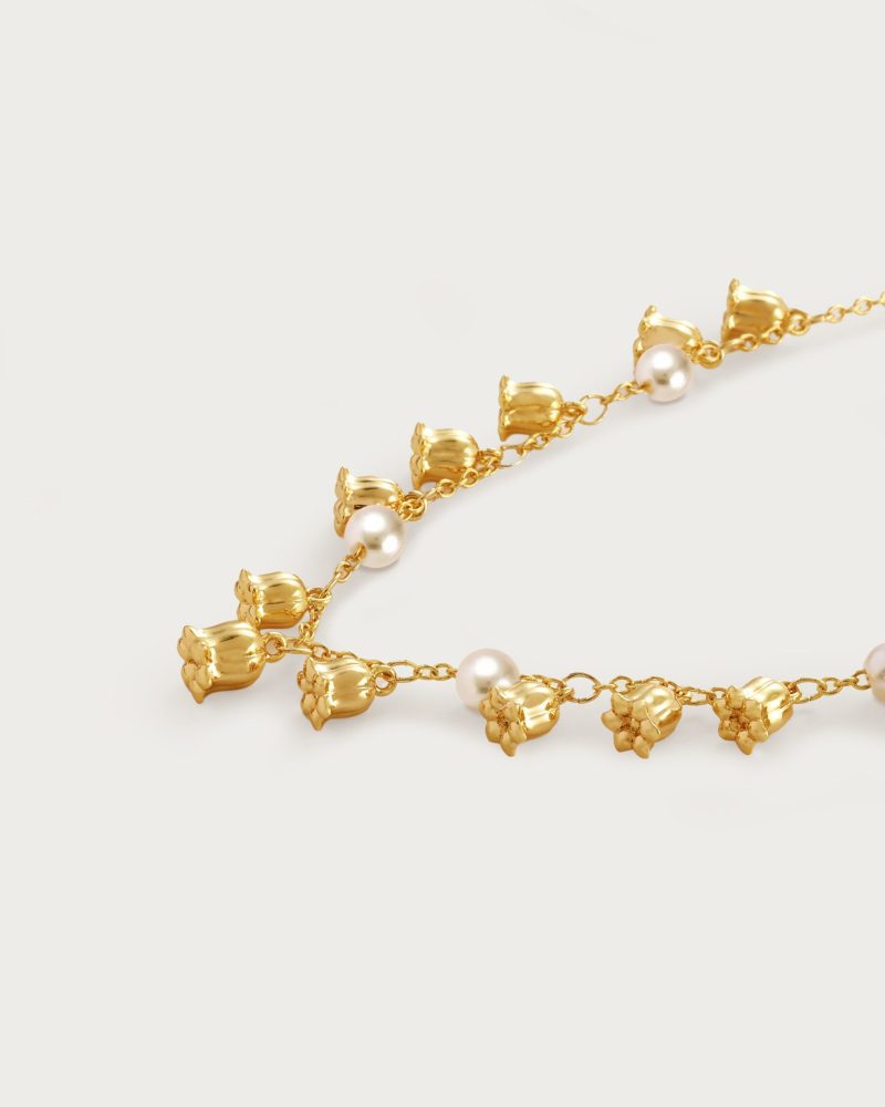 Lily of the Valley Pearl Choker | Elegant Floral Necklace - 图片 3