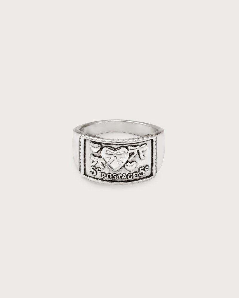 Lovers Sign Postage Ring | Silver Plated Statement Ring