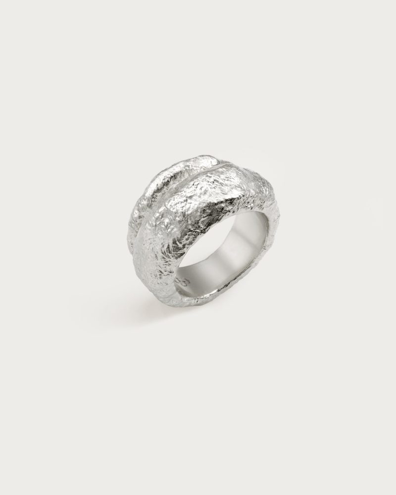 Mila Ring | Sleek Rhodium Plated Brass Ring - 图片 3