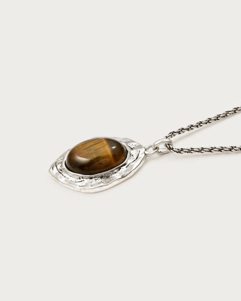 Silver Tiger's Eye Savannah Long Necklace - 图片 3