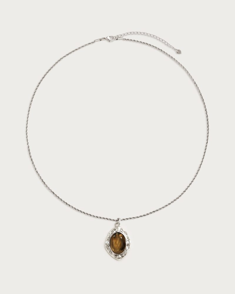 Silver Tiger's Eye Savannah Long Necklace - 图片 5