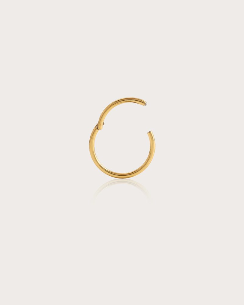 Mini Hoop Helix Earring in Gold - Waterproof & Versatile - 图片 3
