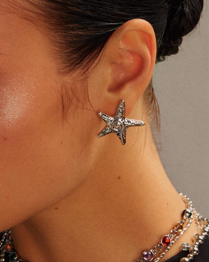 Chic Starfish Stud Earrings | Available in Silver & Gold - 图片 2