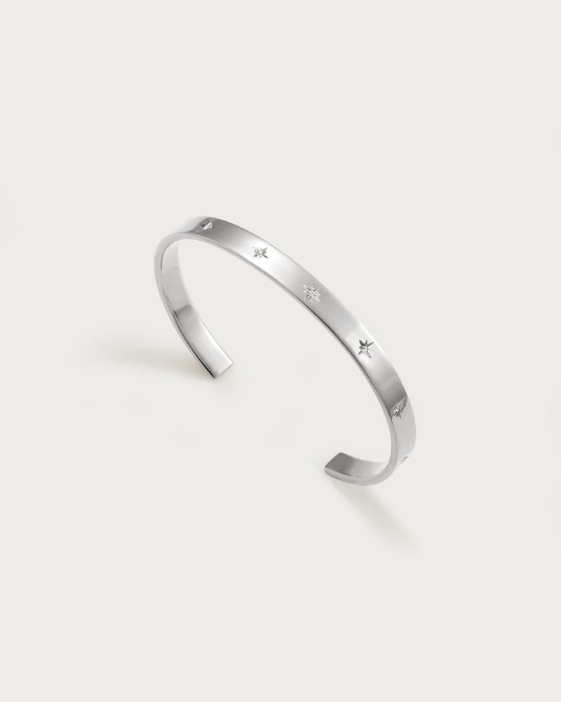 Sunset Boulevard Bangle | Waterproof Stainless Steel & CZ Bracelet in Silver & Gold - 图片 3