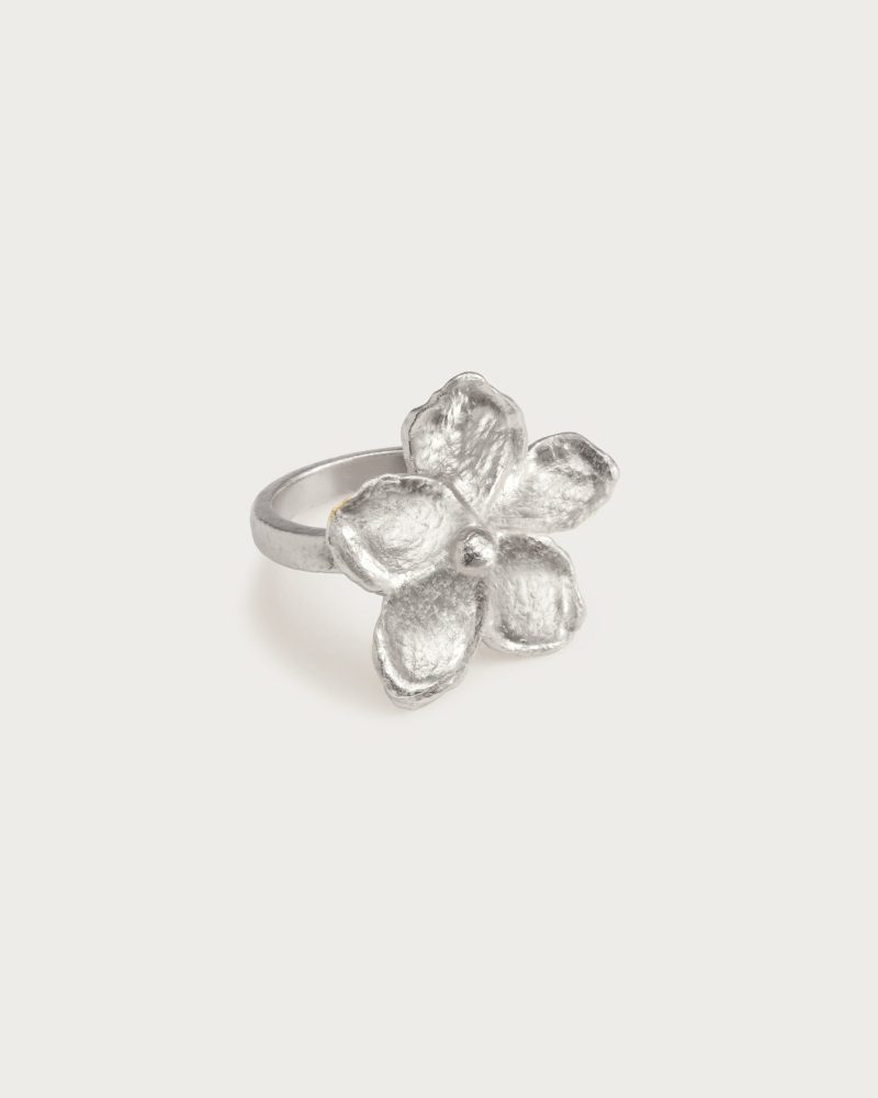 Textured Floral Ring | Silver & Gold Plated Rings - 图片 3