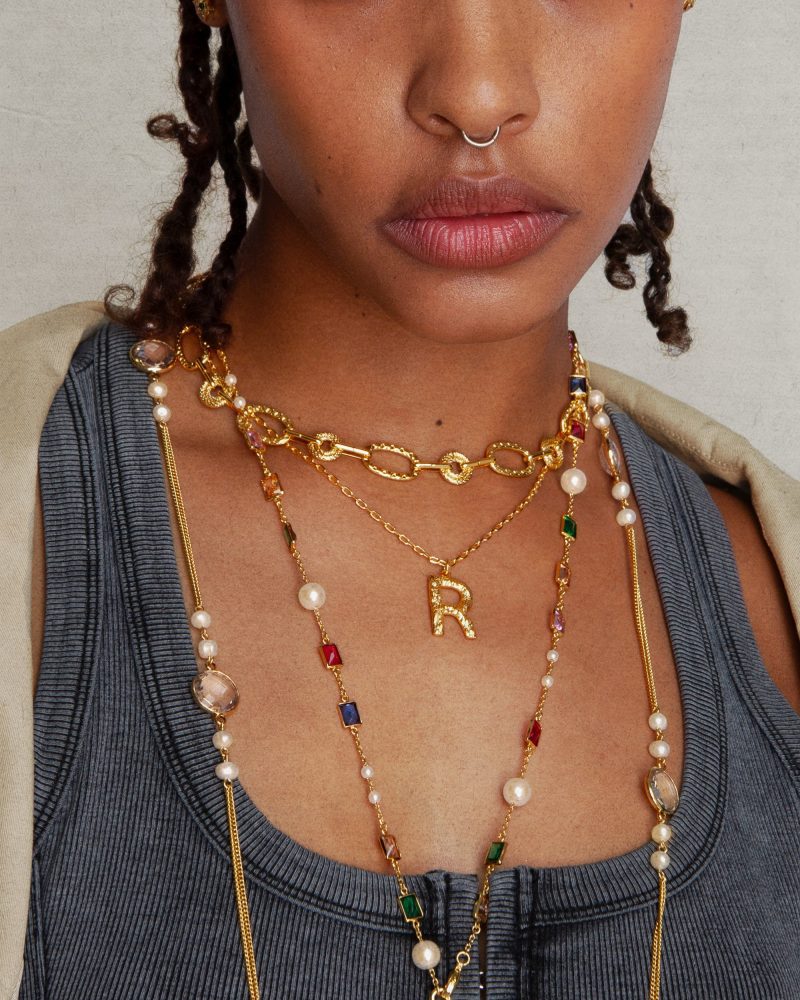 Luna Link Necklace | Textured Circle Link Chain - 图片 4