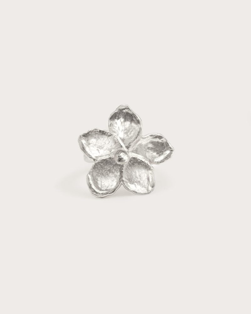 Gold Textured Floral Ring | Elegant Statement Piece - 图片 4