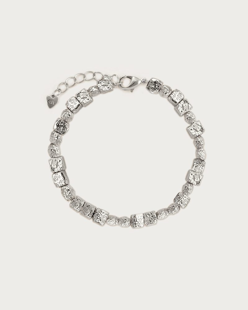 Textured Square Bracelet in Silver