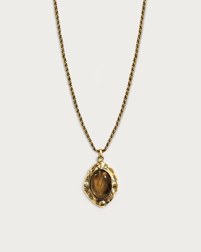 Gold & Silver Tiger's Eye Savannah Long Necklace
