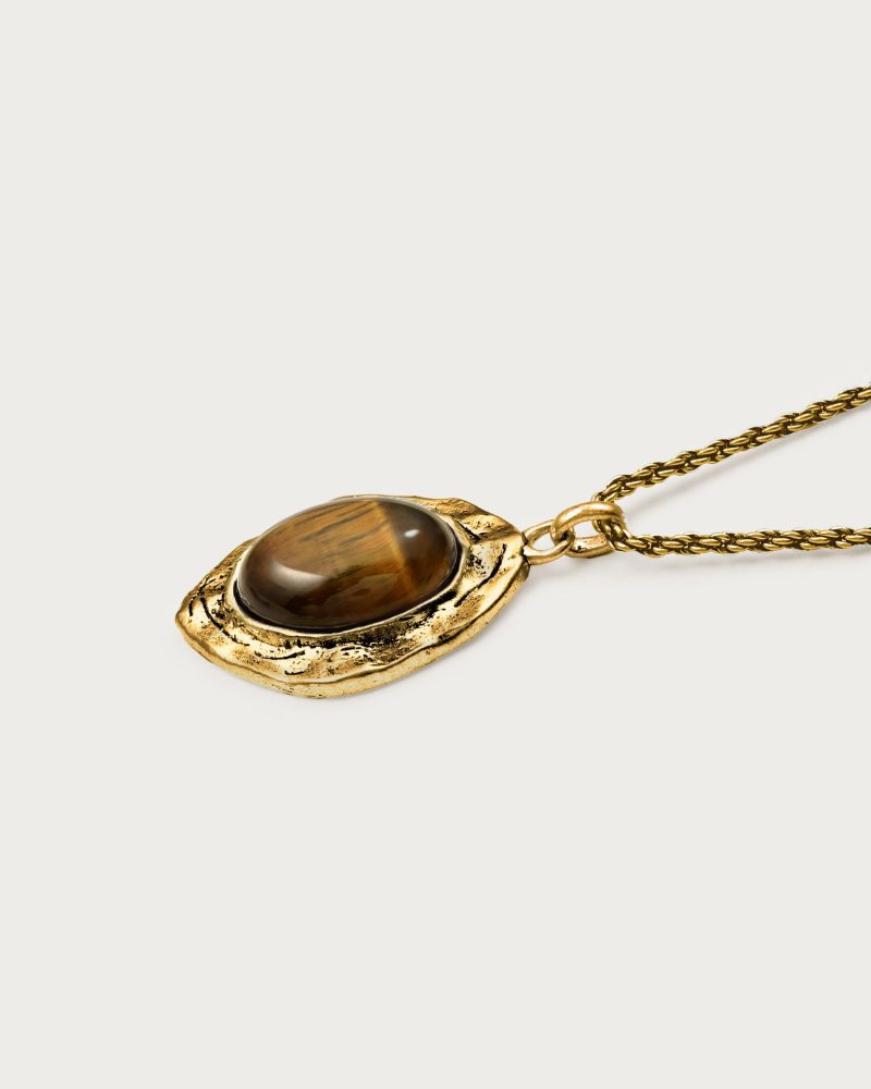 Gold & Silver Tiger's Eye Savannah Long Necklace - 图片 3