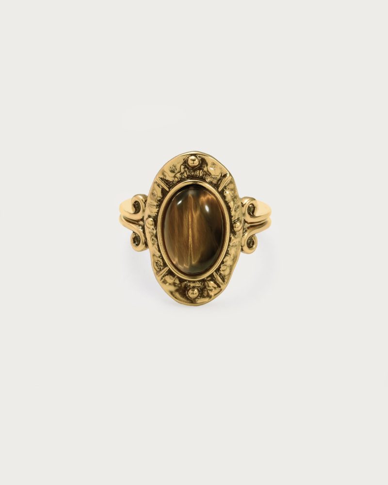 Lunar Veil Moss Agate Ring | Boho-Chic with Natural Stone - 图片 5