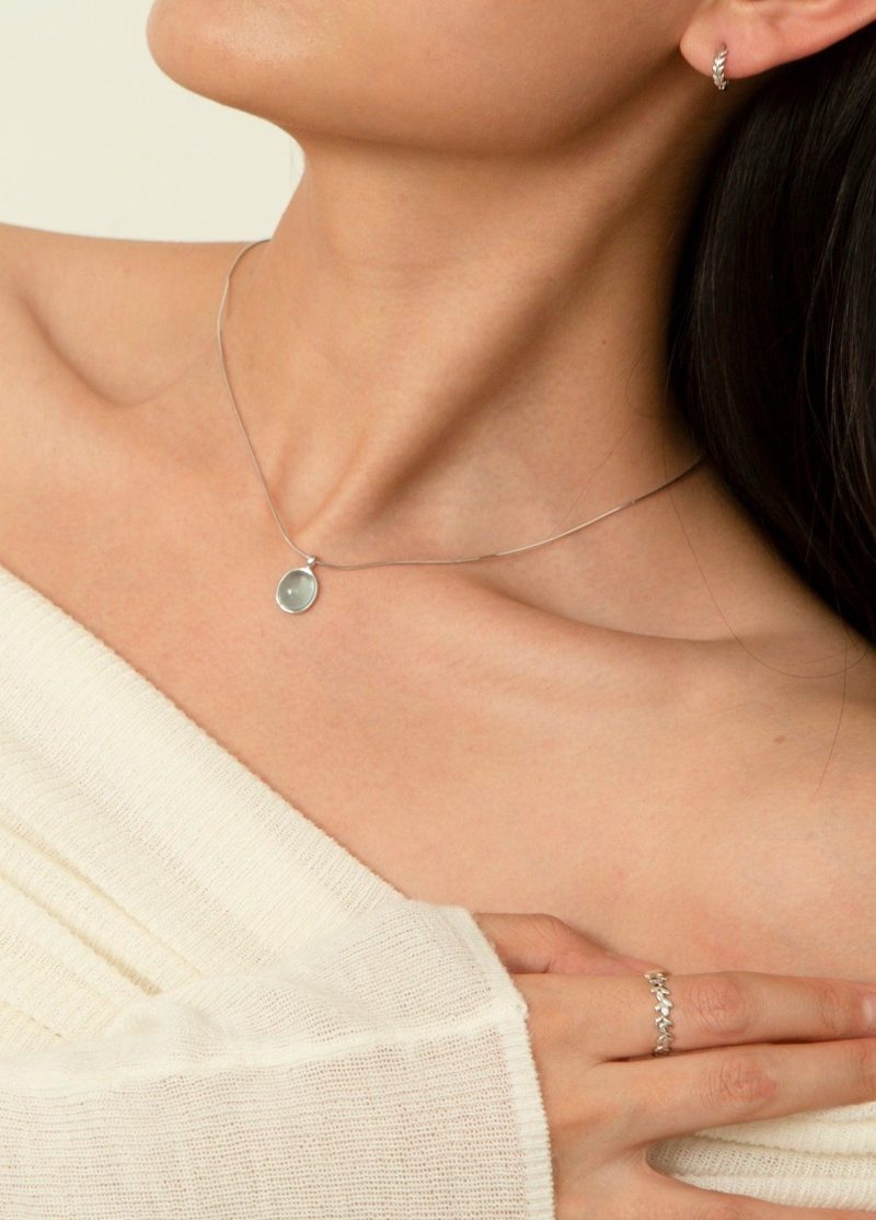 Aquamarine Stone Necklace - 图片 3