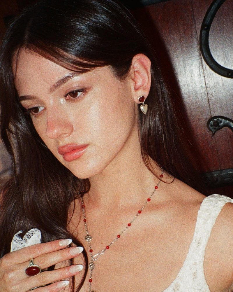 Aura Silver Carnelian Earrings - 图片 3