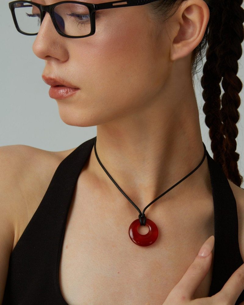 Carnelian Cord Necklace - 图片 2