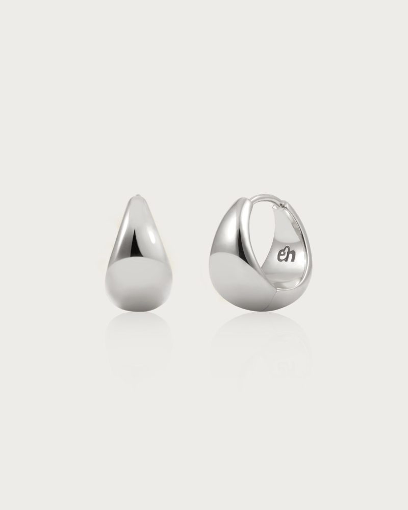 Chic Silver Waterdrop Hoop Earrings