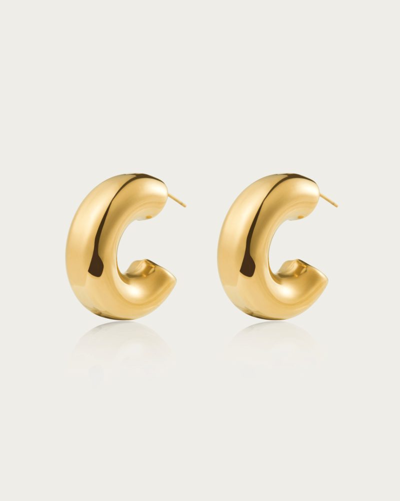Lola Chunky Hoop Earrings | Waterproof 18k Gold Plated