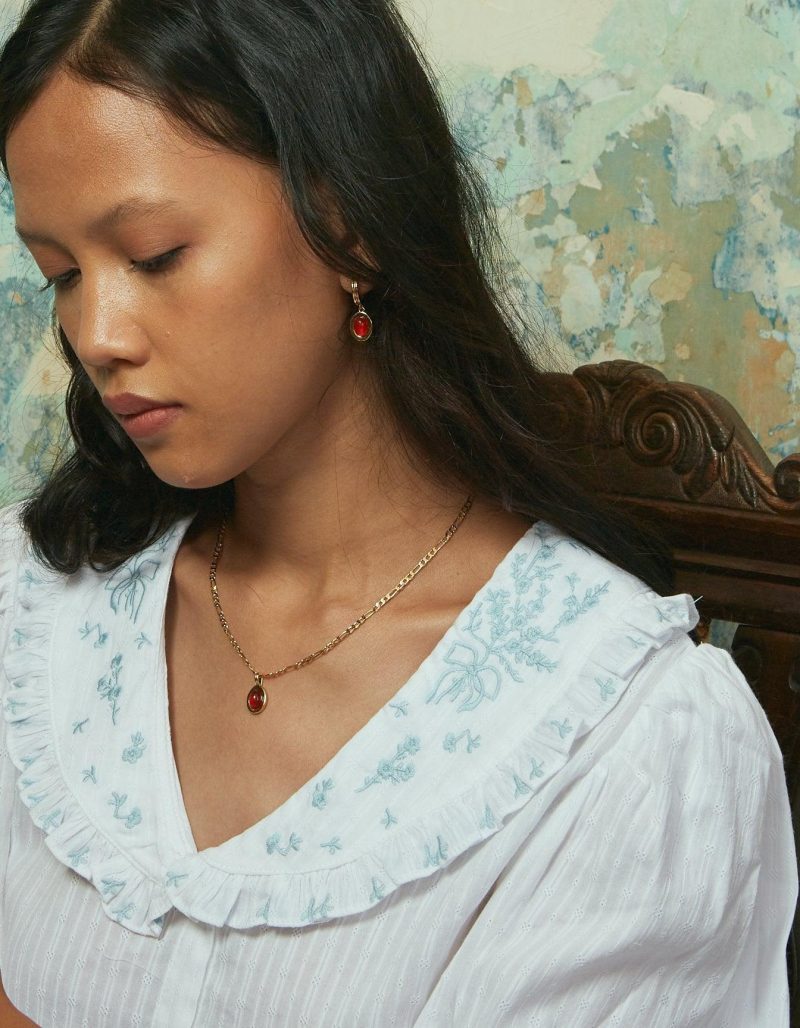 Devon Earrings in Carnelian - 图片 5