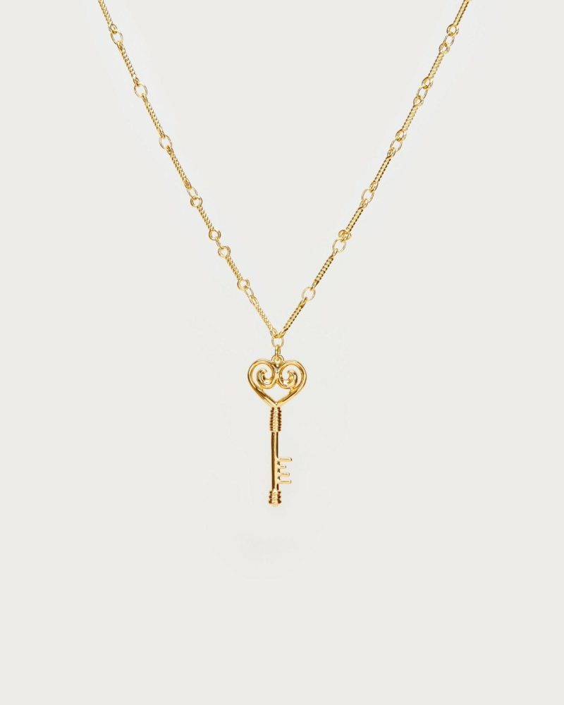 Eternal Love Lock Silver Necklace - Heart Key Pendant | Rhodium Plated Romantic Jewelry - 图片 4