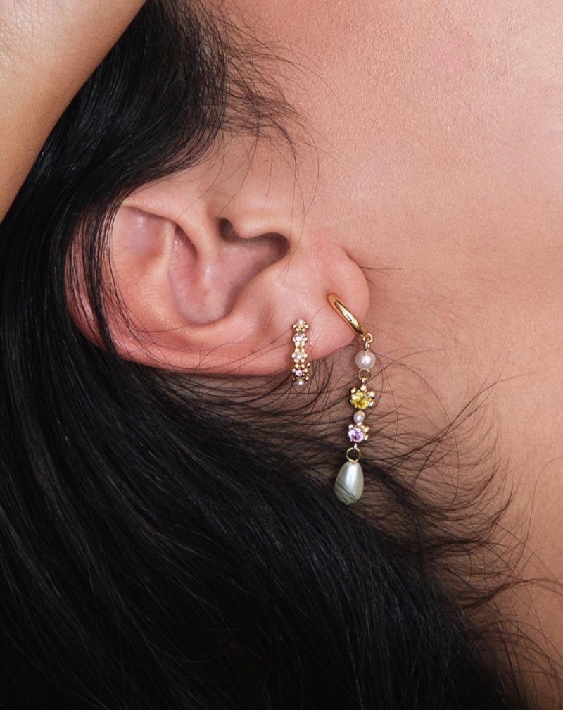 Flower Drop Earrings - 图片 2