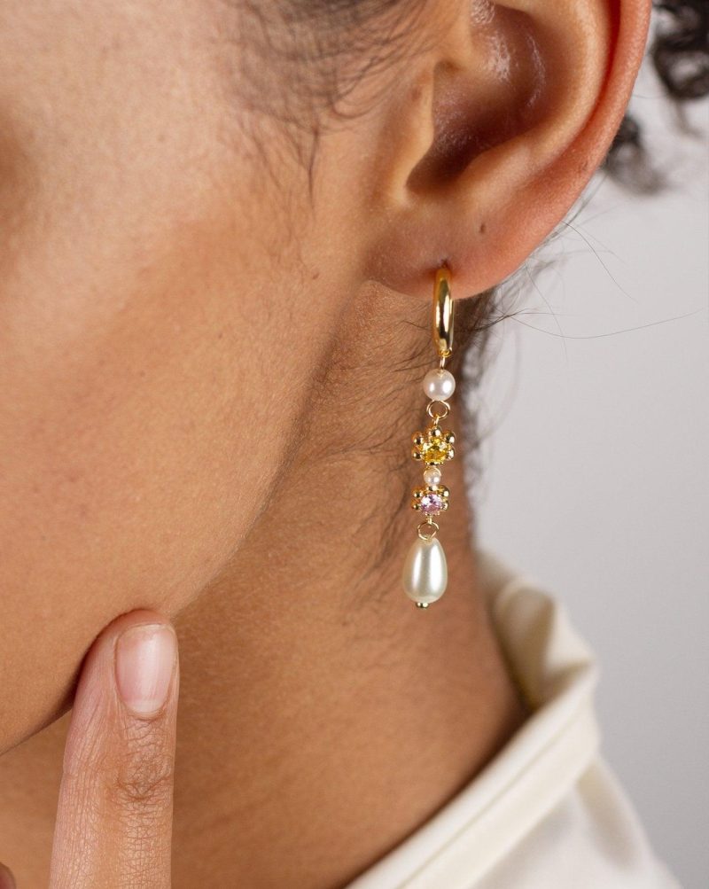 Flower Drop Earrings - 图片 3