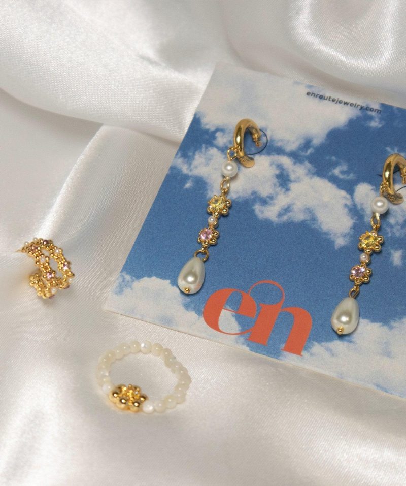Flower Drop Earrings - 图片 5