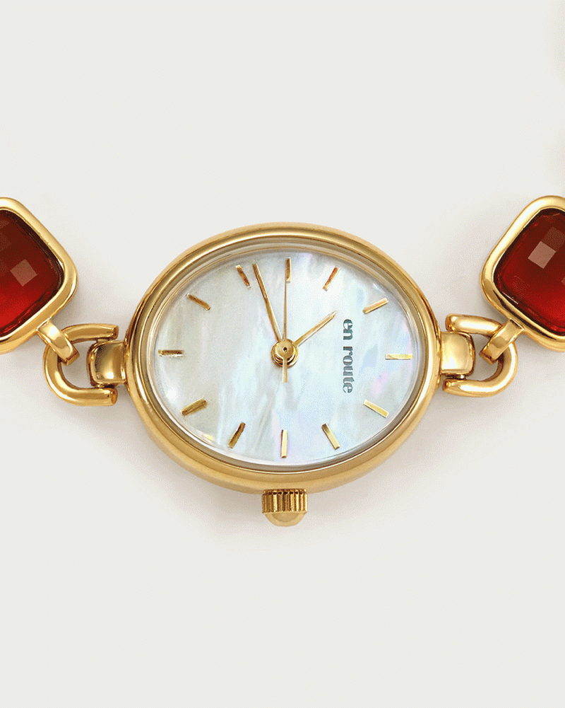 Harmonic Hour Multicolored Watch Bracelet | 18K Gold Plated Resin Beads - 图片 5