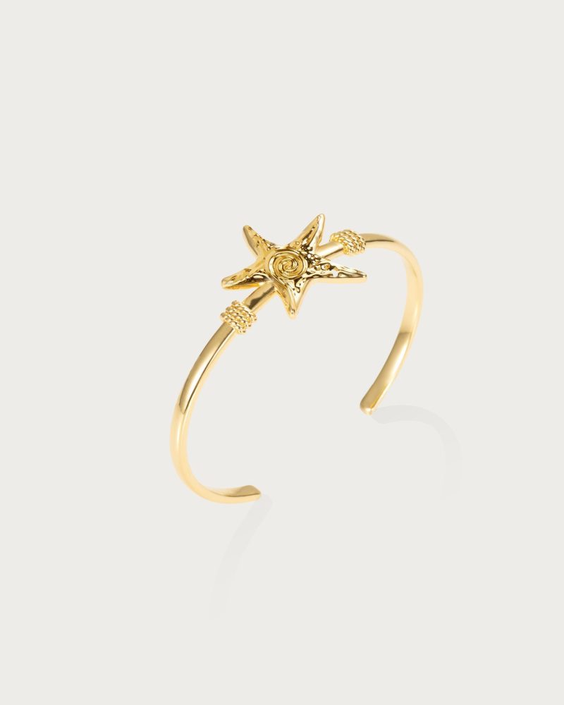 Gold Starfish Bangle | Elegant Beach-Inspired Bracelet - 图片 3