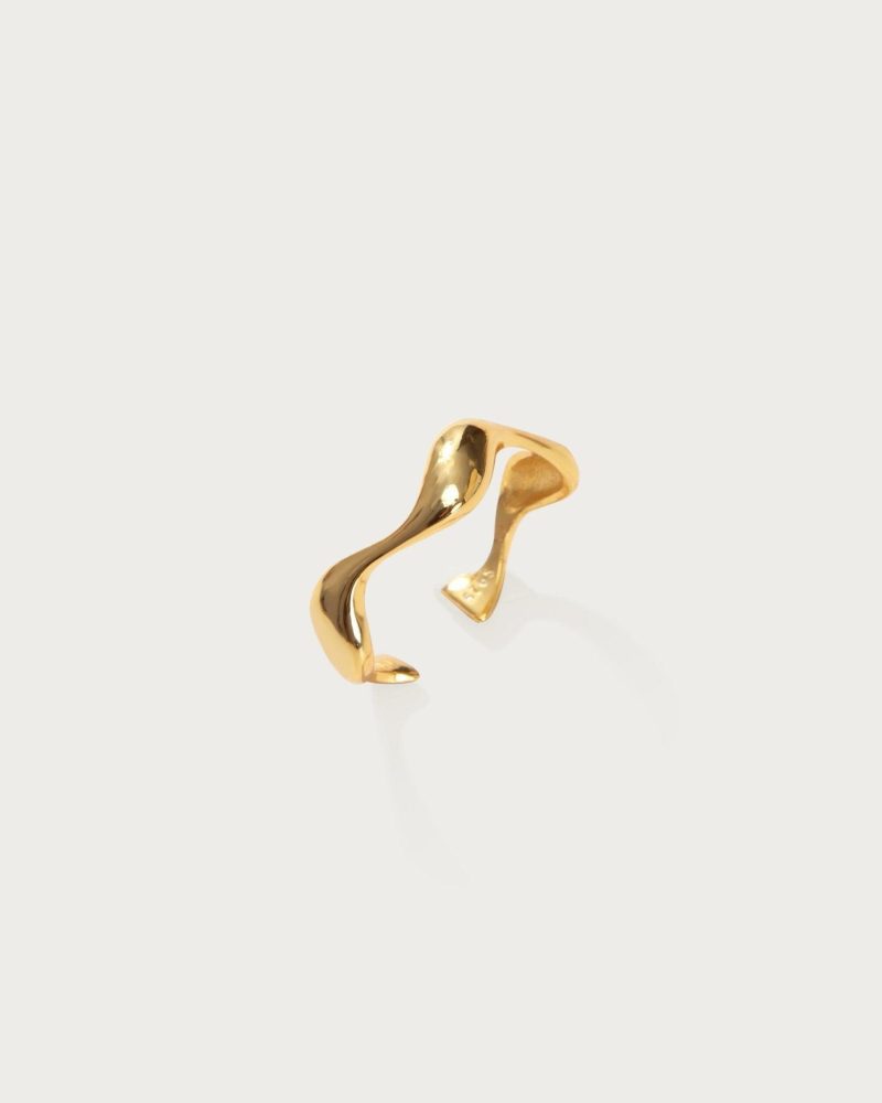 Silver Wave Ear Cuff - No Piercing Needed - 图片 3