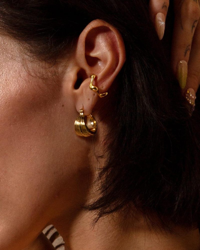 Gold Wave Ear Cuff - 图片 2