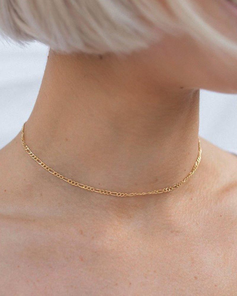Hailey Figaro Chain Necklace | Gold Plated Sterling Silver - 图片 5