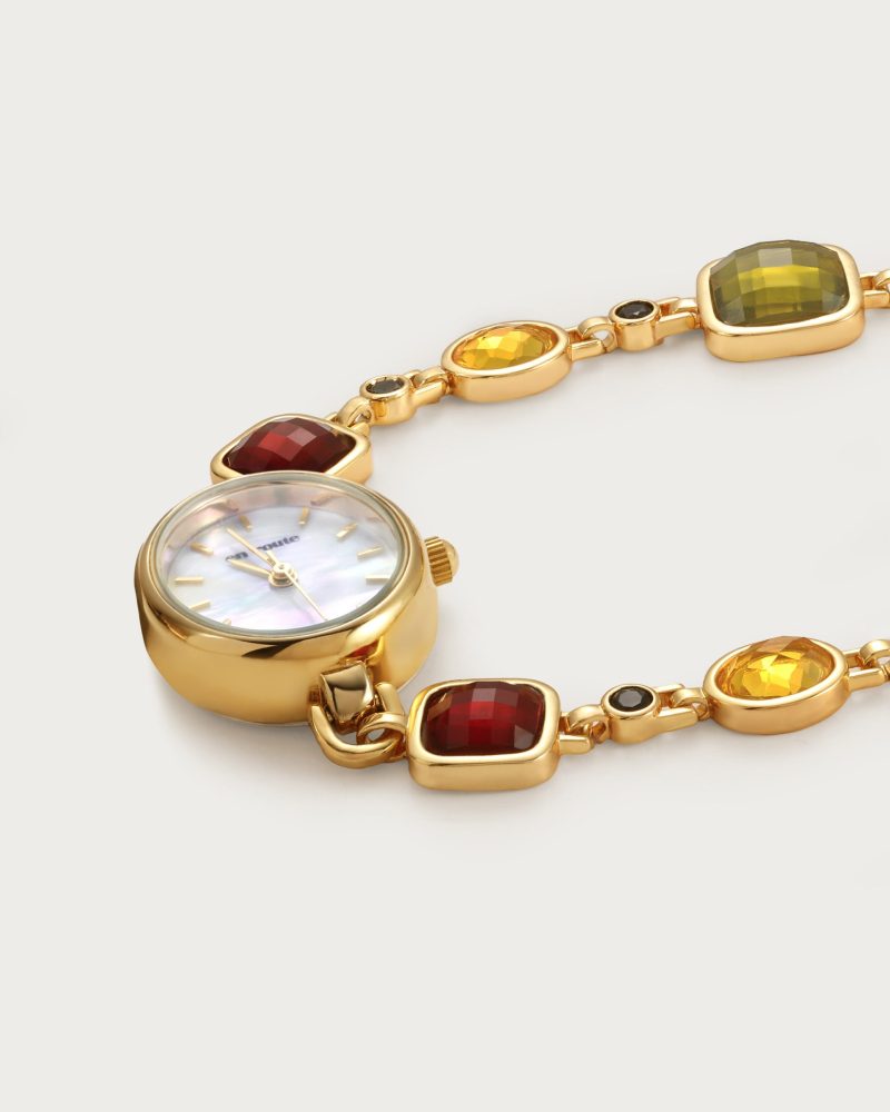 Harmonic Hour Multicolored Watch Bracelet | 18K Gold Plated Resin Beads - 图片 3