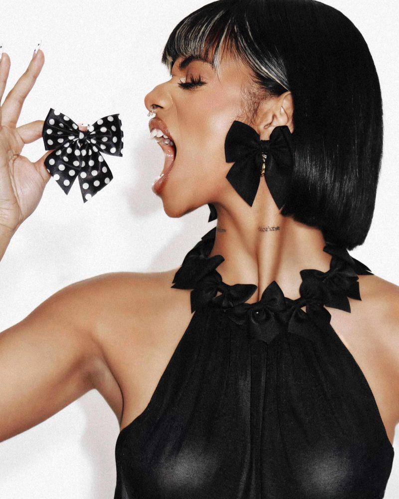 Black Bow Earrings - 图片 4