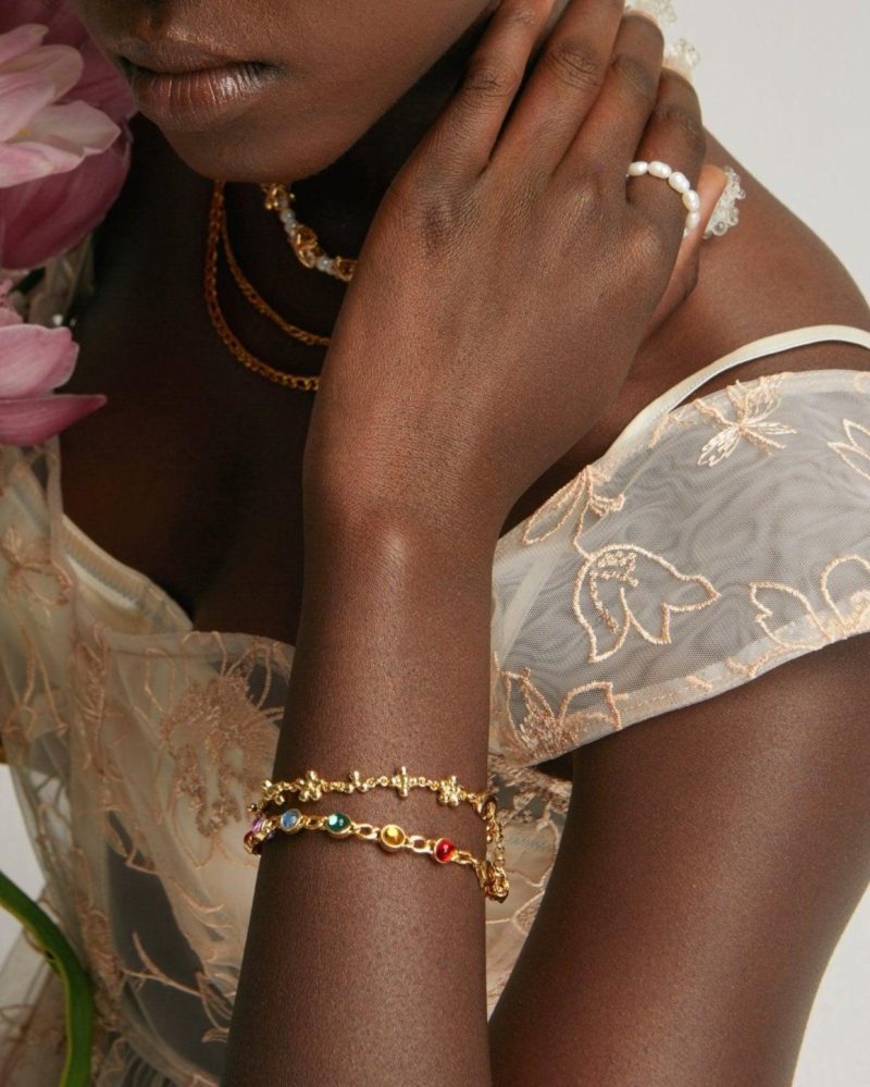 Infinity Beaded Bracelet | 18K Gold Plated with Resin Beads - 图片 4