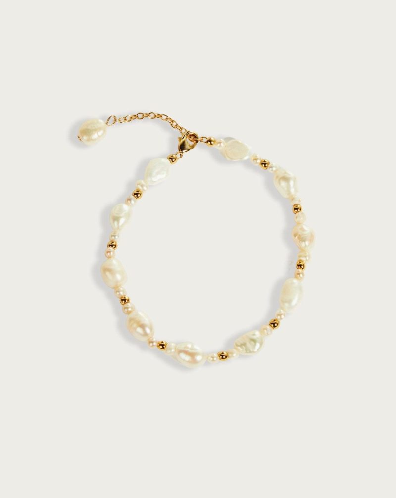 Kayla Pearl Bracelet | Dainty 14K Gold Plated with Freshwater Pearl