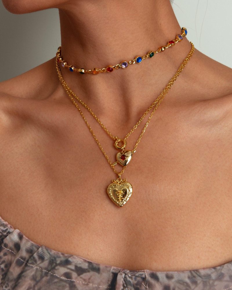 Large Isabela Locket Necklace - 18K Gold Plated Pendant | Vintage Inspired Keepsake Jewelry - 图片 2