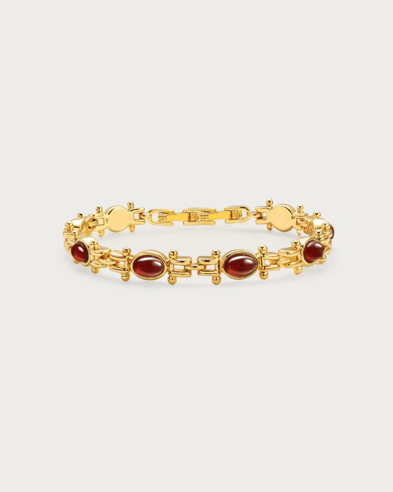 Tess's Treasure Carnelian Bracelet in Silver | Natural Stone & Rhodium Plated - 图片 5