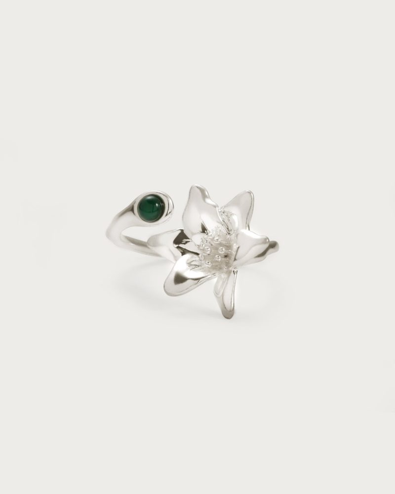 Lily Ring | Elegant Floral Silver Plated Ring - 图片 3