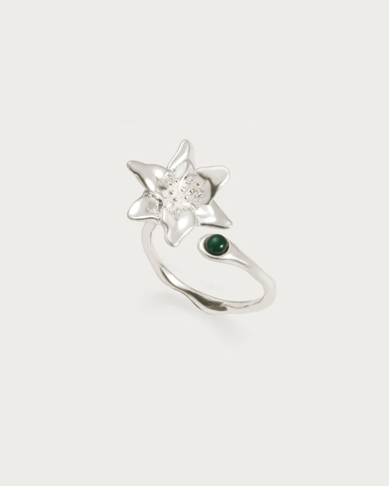 Lily Ring | Elegant Floral Silver Plated Ring
