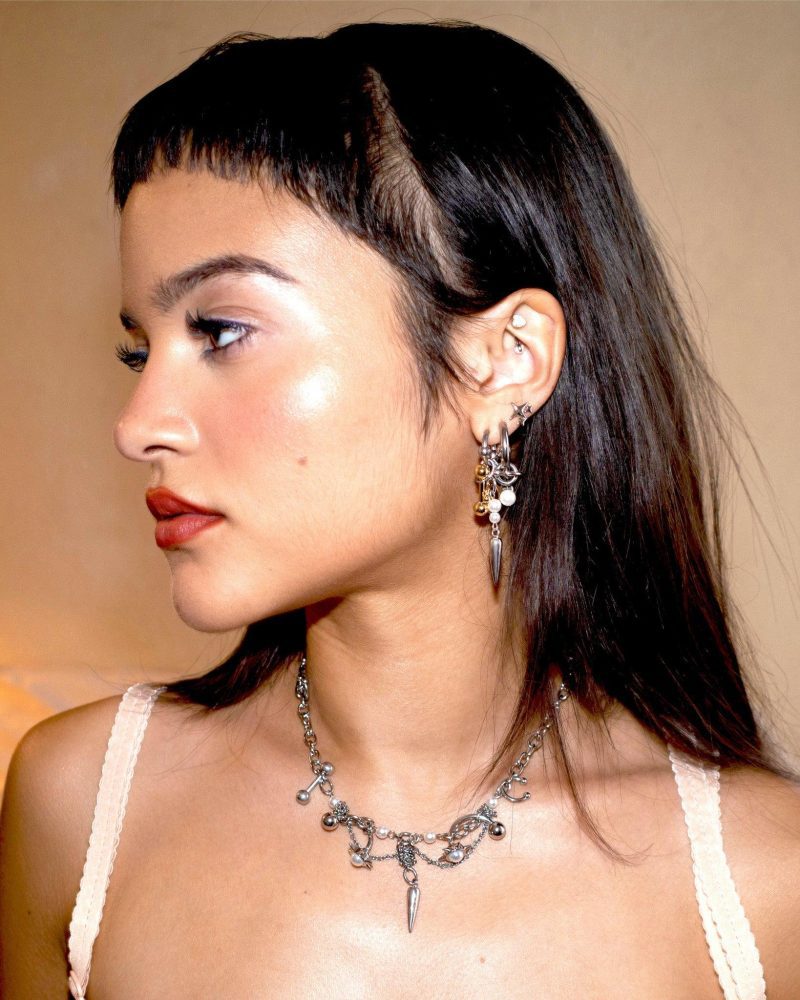 Midnight Muse Statement Pearl & Spike Earrings - 图片 3