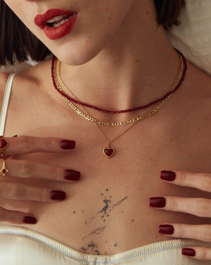 Mini Carnelian Beaded Necklace - 图片 2