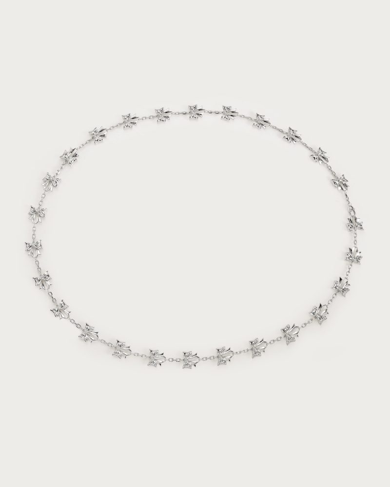 Bow Lariat Long Necklace in Silver - 图片 4