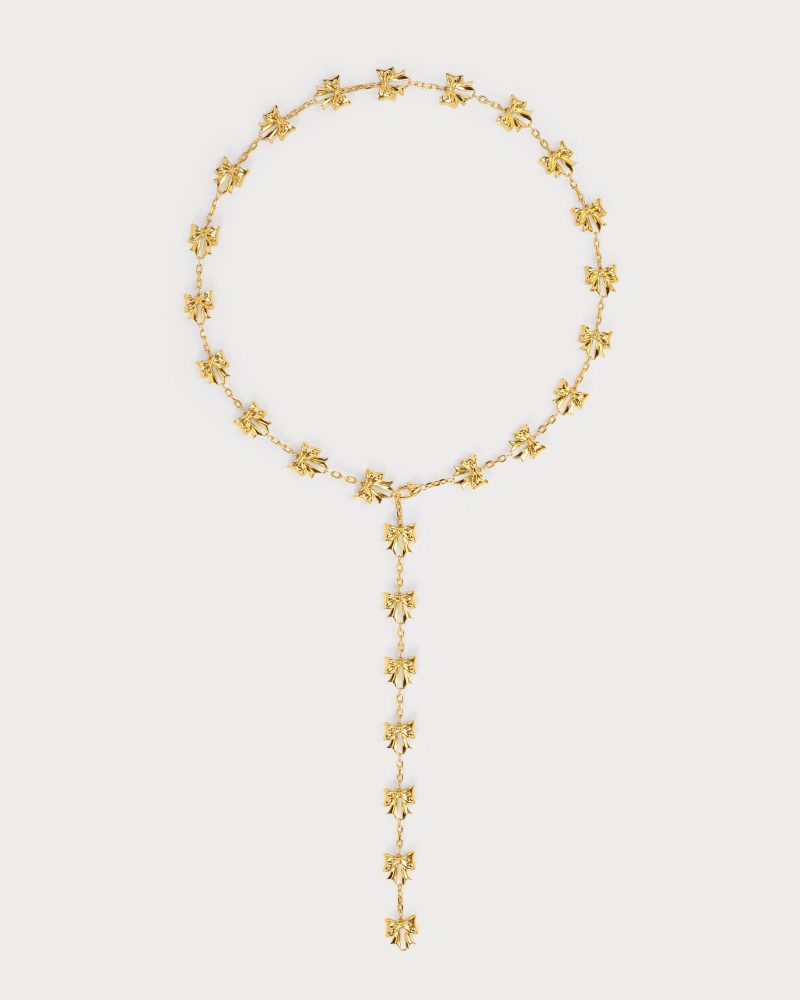 Bow Lariat Long Necklace in Gold - 图片 3
