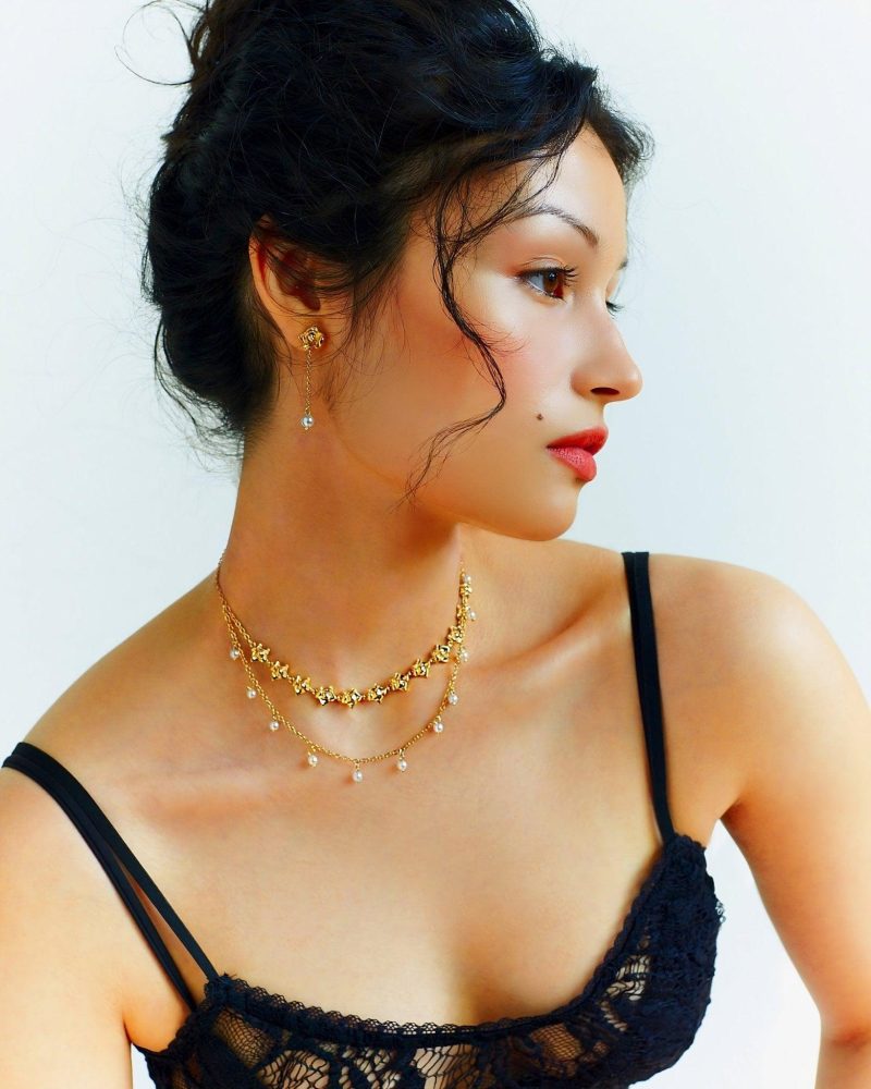 Pearl Rose Layered Necklace - 图片 2
