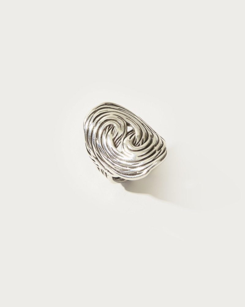 Elegant Swirl Ring | 18k Gold Plated & Silver Statement Ring - 图片 4