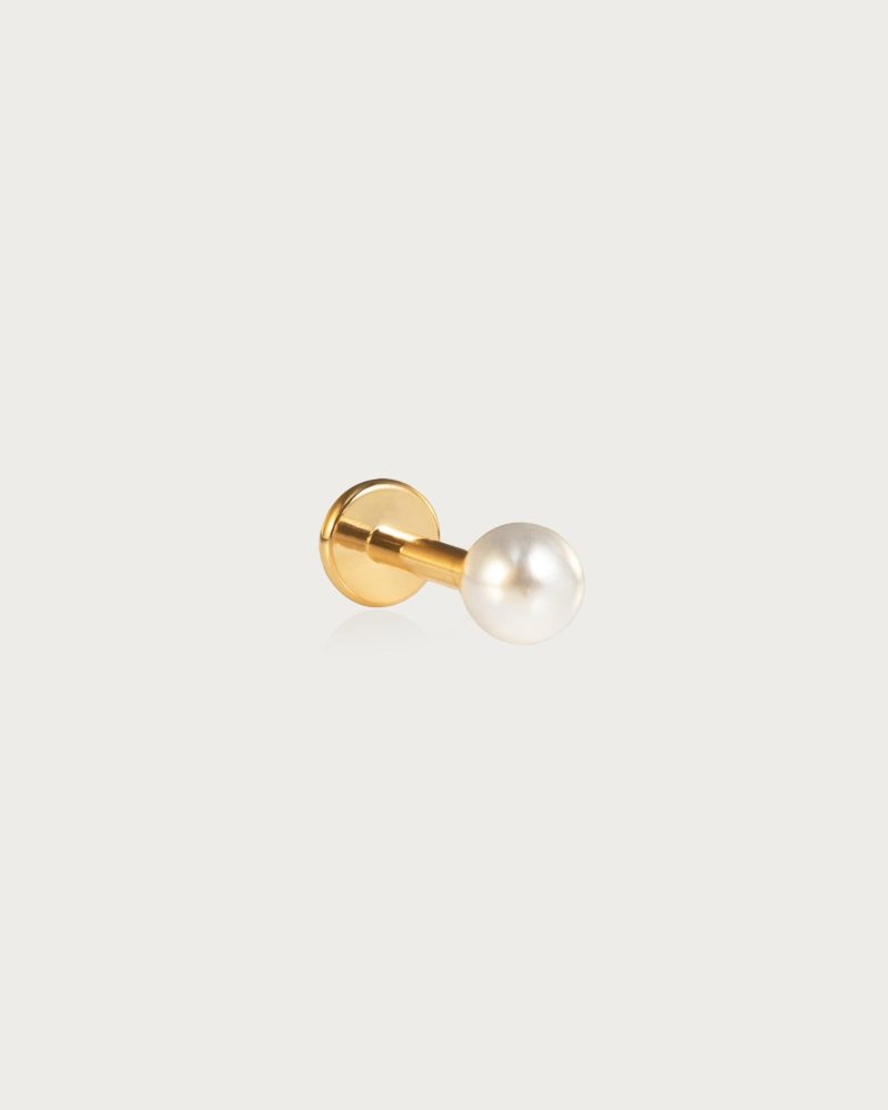 Dainty Pearl Flat Back Helix Earring (Single)
