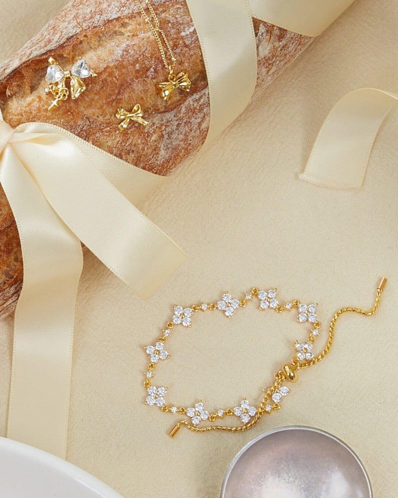 Sparkle Clover Bracelet - Gold - 图片 5
