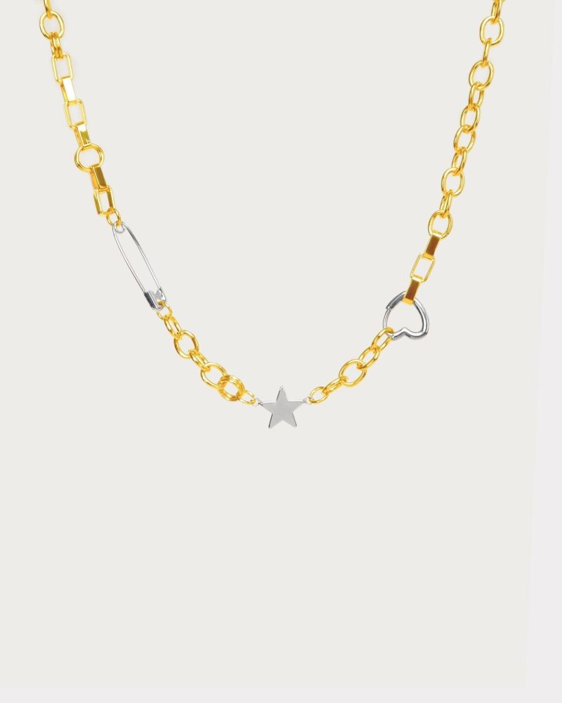 Celestial Star Chain Necklace | Gold & Palladium Plated - 图片 5