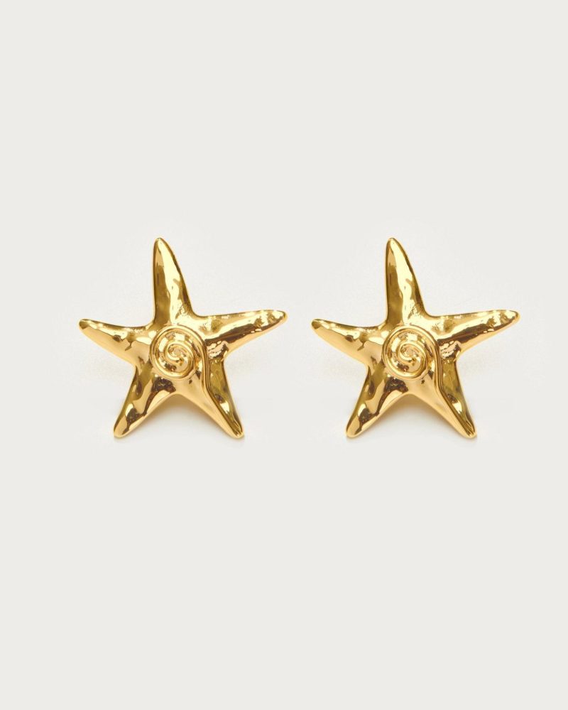 Chic Starfish Stud Earrings | 18k Gold Plated & Silver Options - 图片 5